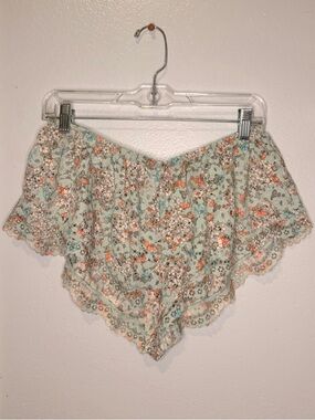 Victoria’s Secret Floral Mint & Coral Lace Shorts
